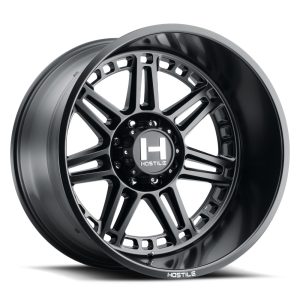 24" HOSTILE WHEELS H124 LUNATIC SATIN BLACK FINISH RIMS
