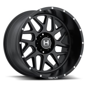 22" HOSTILE WHEELS H108 SPROKET SATIN BLACK FINISH RIMS