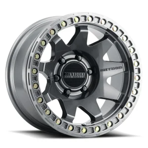 17" METHOD WHEELS 108 BEADLOCK GLOSS TITANIUM OFF-ROAD RIMS