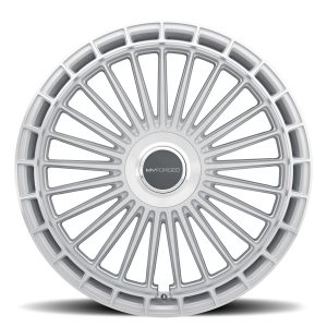 24" MV FORGED WHEELS MVF-40 DIAMOND SILVER FLOATING CAPS FLOW FORM RIMS - Image 2