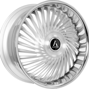 26" ARTIS WHEELS JUICY SILVER BRUSHED CHROME LIP FINISH RIMS