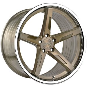 19" VERTINI WHEELS RFS1.7 BRUSHED DUAL BRONZE CHROME LIP FLOW FORMED FINISH RIMS