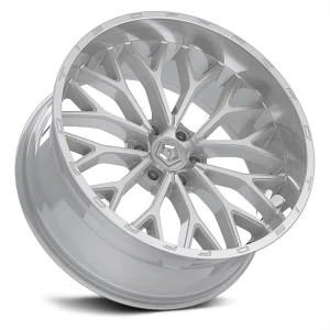 20" TIS WHEELS 565BSM SILVER WITH BRUSHED FACE AND LIP FINISH RIMS - Image 2