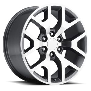20" FACTORY REPRODUCTIONS WHEELS FR44 GMC SIERRA GRAY MACHINED FINISH RIMS