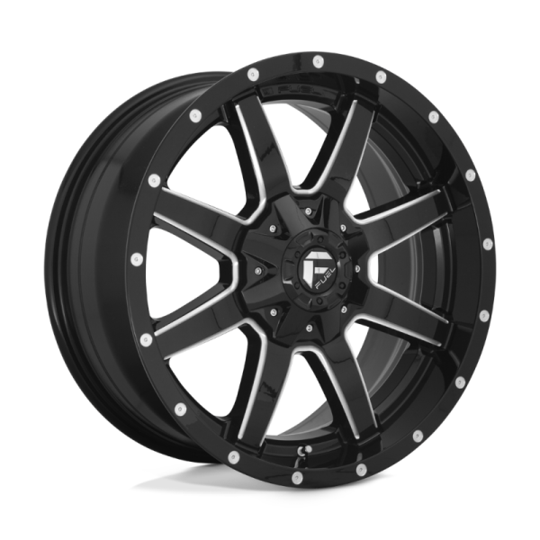 17" FUEL WHEELS D610 MAVERICK GLOSS BLACK MILLED CROSSOVER SUV RIMS