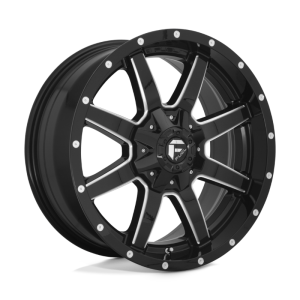 17" FUEL WHEELS D610 MAVERICK GLOSS BLACK MILLED FINISH OFF-ROAD RIMS