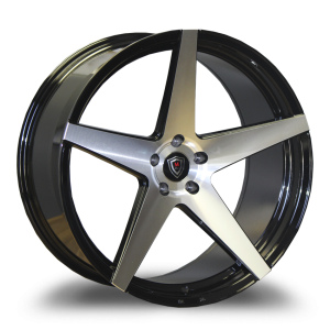 20" MARQUEE WHEELS M1001 GLOSS BLACK MACHINE FACE FINISH RIMS