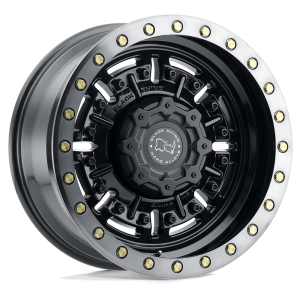 18" BLACK RHINO WHEELS ABRAMS GLOSS GUNBLACK MACHINED DARK TINT LIP OFF-ROAD RIMS