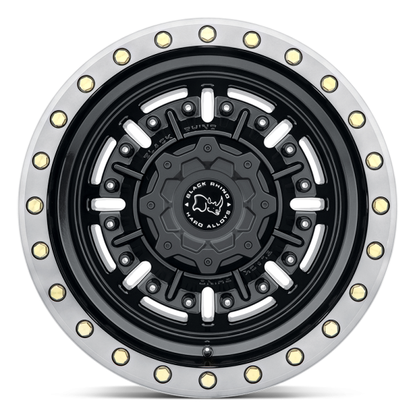 18" BLACK RHINO WHEELS ABRAMS GLOSS GUNBLACK MACHINED DARK TINT LIP OFF-ROAD RIMS