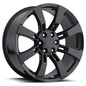 20" FACTORY REPRODUCTIONS WHEELS FR40 CADILLAC DENALI ESCALADE GLOSS BLACK FINISH RIMS