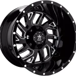 22x14" RBP WHEELS GLOCK 65R- CAST GLOSS BLACK MILLED FINISH RIMS ONLY 5x127 5x139 ET-76