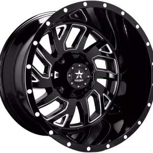 22x14" RBP WHEELS GLOCK 65R- CAST GLOSS BLACK MILLED FINISH RIMS ONLY 5x127 5x139 ET-76