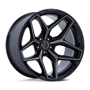 17" FUEL WHEELS FC854 FLUX 5 GLOSS BLACK BRUSHED FACE WITH GRAY TINT OFF-ROAD RIMS
