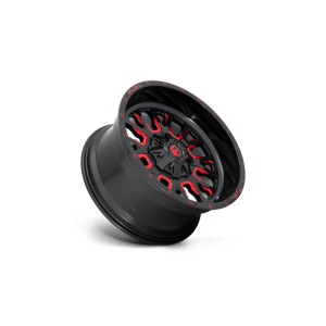 17" FUEL WHEELS D612 STROKE GLOSS BLACK WITH CANDY RED FINISH OFF-ROAD RIMS - Image 2