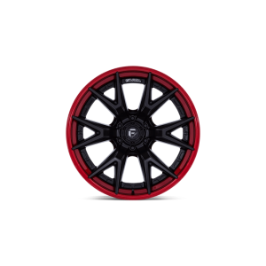 17" FUEL WHEELS FC402 CATALYST MATTE BLACK WITH CANDY RED LIP OFF-ROAD FUSION FORGED RIMS - Image 2