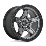17" FUEL WHEELS D698 KICKER ANTHRACITE CENTER WITH BLACK LIP OFF-ROAD RIMS