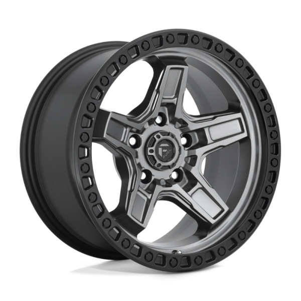 5780e2a122cd01e72c6c65e9a49d8a07618f72efeaa4134ccf6cfa7fa8f7b51a 17" FUEL WHEELS D698 KICKER ANTHRACITE CENTER WITH BLACK LIP OFF-ROAD RIMS