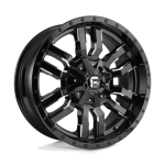 17" FUEL WHEELS D596 SLEDGE MATTE BLACK WITH GLOSS BLACK LIP FINISH CROSSOVER SUV RIMS