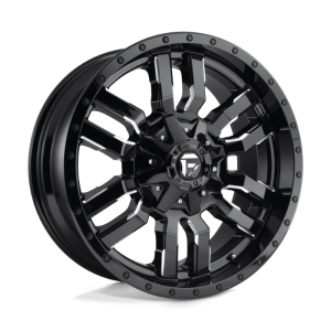 17" FUEL WHEELS D596 SLEDGE MATTE BLACK WITH GLOSS BLACK LIP FINISH CROSSOVER SUV RIMS