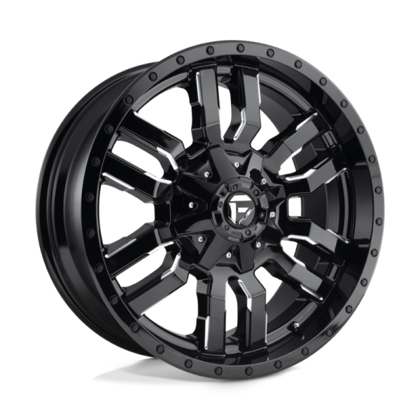17" FUEL WHEELS D596 SLEDGE MATTE BLACK WITH GLOSS BLACK LIP FINISH CROSSOVER SUV RIMS