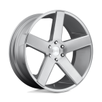 22" DUB WHEELS BALLER S218 GLOSS SILVER BRUSHED FINISH RIMS