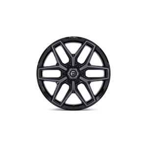 17" FUEL WHEELS FC854 FLUX 6 GLOSS BLACK BRUSHED FACE WITH GRAY TINT OFF-ROAD RIMS - Image 2
