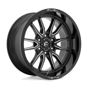17" FUEL WHEELS D761 CLASH 6 GLOSS BLACK MILLED OFF-ROAD RIMS