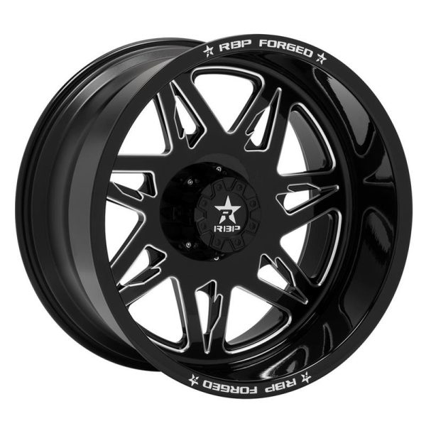 22x14" RBP WHEELS AVENGER 71RF FORGED GLOSS BLACK MILLED FINISH RIMS ONLY 6x139 6x135 ET-76