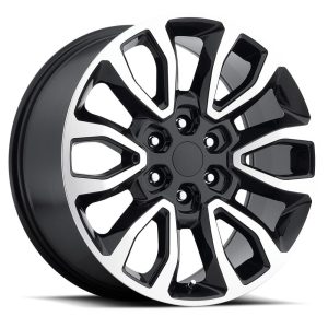 20" FACTORY REPRODUCTIONS WHEELS FR53 FORD RAPTOR REPLICA GLOSS BLACK MACHINED FACE FINISH RIMS
