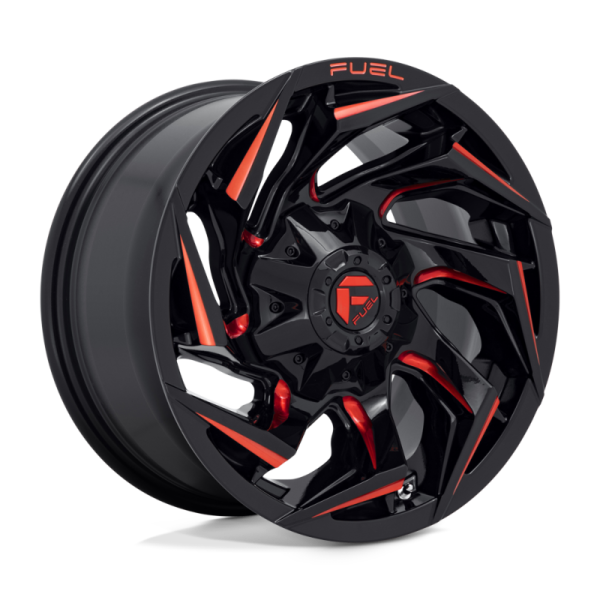 75a3a3f1a5e29edb03f79e72d5311099afaf24bccb9b37d073b1372188c8c08b 17" FUEL WHEELS D755 REACTION GLOSS BLACK WITH RED MILLING OFF-ROAD RIMS