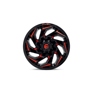 17" FUEL WHEELS D755 REACTION GLOSS BLACK WITH RED MILLING OFF-ROAD RIMS - Image 3