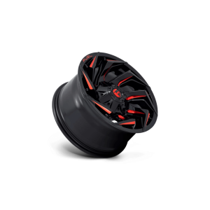 17" FUEL WHEELS D755 REACTION GLOSS BLACK WITH RED MILLING OFF-ROAD RIMS - Image 2
