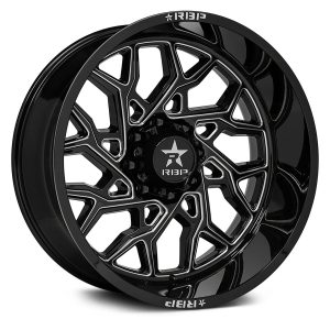 22x14" RBP WHEELS SCORPION 80R- CAST GLOSS BLACK MILLED FINISH RIMS ONLY 6x139/135 ET-76