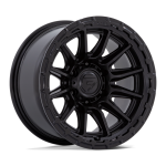 17" FUEL WHEELS FC866 PISTON BLACKOUT WITH GLOSS BLACK LIP OFF-ROAD RIMS