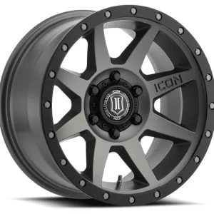 17" ICON WHEELS REBOUND TITANIUM BLACK LIP FINISH RIMS
