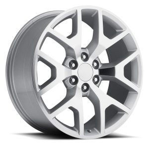 20" FACTORY REPRODUCTIONS WHEELS FR44 GMC SIERRA SILVER MACHINED FINISH RIMS
