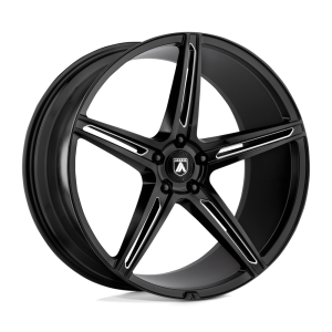 20" ASANTI BLACK LABEL WHEELS ALPHA 5 GLOSS BLACK MILLED FINISH RIMS