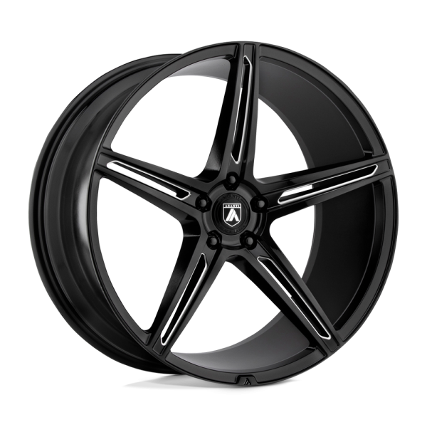 20" ASANTI BLACK LABEL WHEELS ALPHA 5 GLOSS BLACK MILLED FINISH RIMS