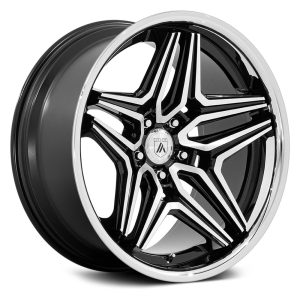 20" ASANTI BLACK LABEL WHEELS DUKE GLOSS BLACK MACHINED FINISH RIMS