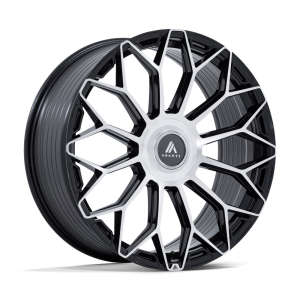 20" ASANTI BLACK LABEL WHEELS ENVOY GLOSS BLACK WITH MACHINED FACE FINISH RIMS