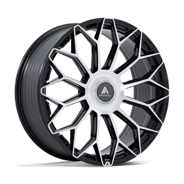 20" ASANTI BLACK LABEL WHEELS ENVOY GLOSS BLACK WITH MACHINED FACE FINISH RIMS
