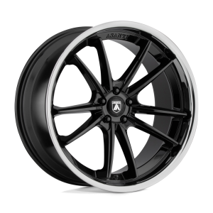 20" ASANTI BLACK LABEL WHEELS SIGMA GLOSS BLACK WITH CHROME LIP FINISH RIMS
