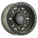 17" BLACK RHINO WHEELS ABRAMS OLIVE DRAB GREEN FINISH RIMS