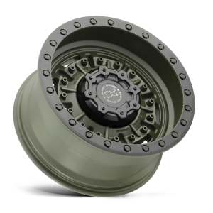 17" BLACK RHINO WHEELS ABRAMS OLIVE DRAB GREEN FINISH RIMS - Image 2