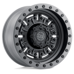 17" BLACK RHINO WHEELS ABRAMS TEXTURED MATTE GUNMETAL FINISH RIMS