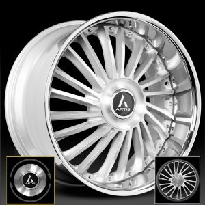 22" ARTIS PACKAGED RENEGADE XL BRUSHED CHROME LIP FINISH RIMS