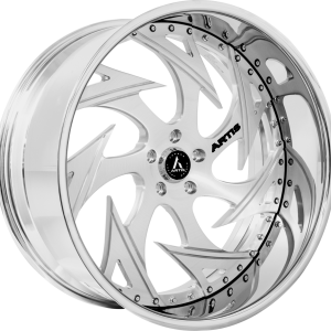 20" ARTIS FORGED WHEELS ATOMIC BRUSHED SILVER FACE CHROME LIP FINISH