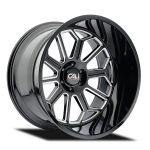 20" CALI WHEELS AUBURN 9117 GLOSS BLACK W/MILLED SPOKES FINISH RIMS