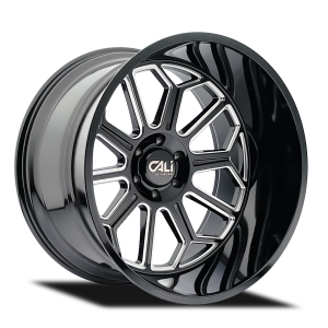 20" CALI WHEELS AUBURN 9117 GLOSS BLACK W/MILLED SPOKES FINISH RIMS