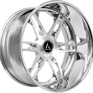 26" ARTIS FORGED WHEELS AUGUSTA XL BRUSHED HIGH POLISHED CHROME LIP FINISH RIMS